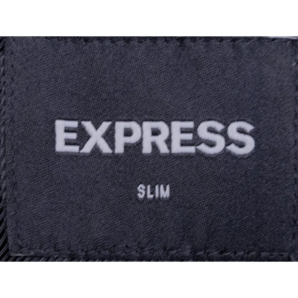 Express Slim Blazer Tuxedo Jacket Solid Gray Size 36S One Button Coat